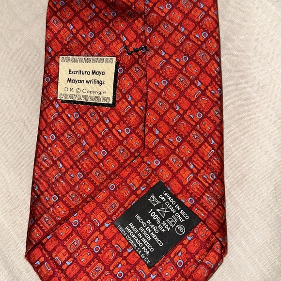 Pineda Covalin Silk Neck Tie Escrituras Maya - Picture 5 of 5